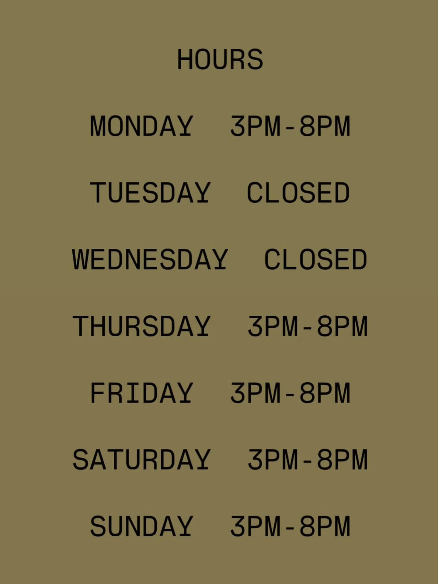 New hours starting this week! 🫶