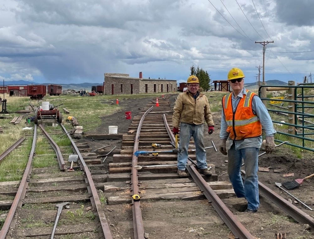  Bob Schoppe, Road Master Alex Hois and Jim Scoville continued work on track #5. 