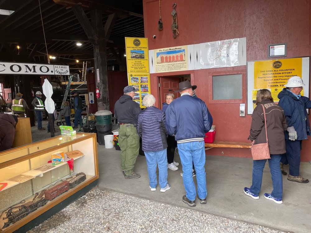  Visitors had an opportunity to experience the workings of an historical Roundhouse and obtain Como souvenirs provided by Merchandise Manager Lauren Revis with help from Scott Hebert, unfortunately not in photos. 