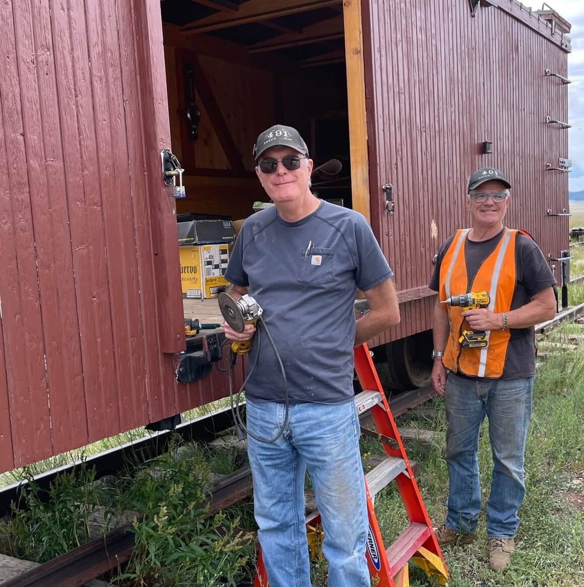  John Meixel and Philippe Bucher from the Colorado Railroad Museum Railroad Car Restoration crew continued preservation work on C&amp;S Boxcar #8011. 