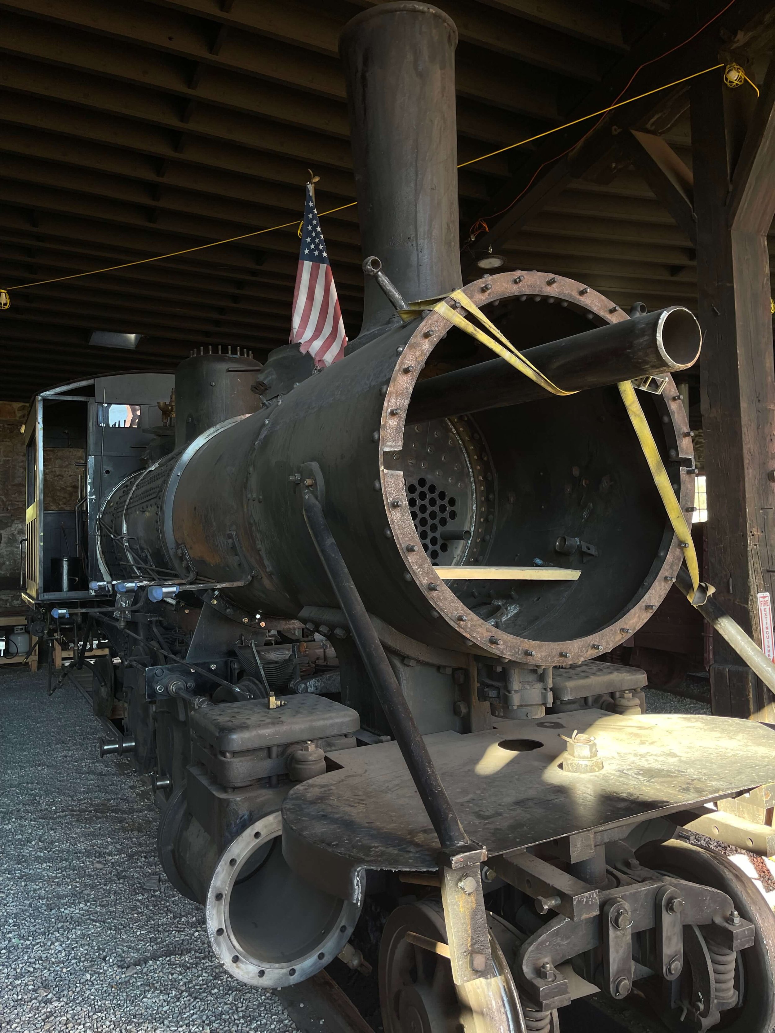  Beloved Klondike Kate #4 in the roundhouse awaiting the completion of her conversion from wood firing to oil.  