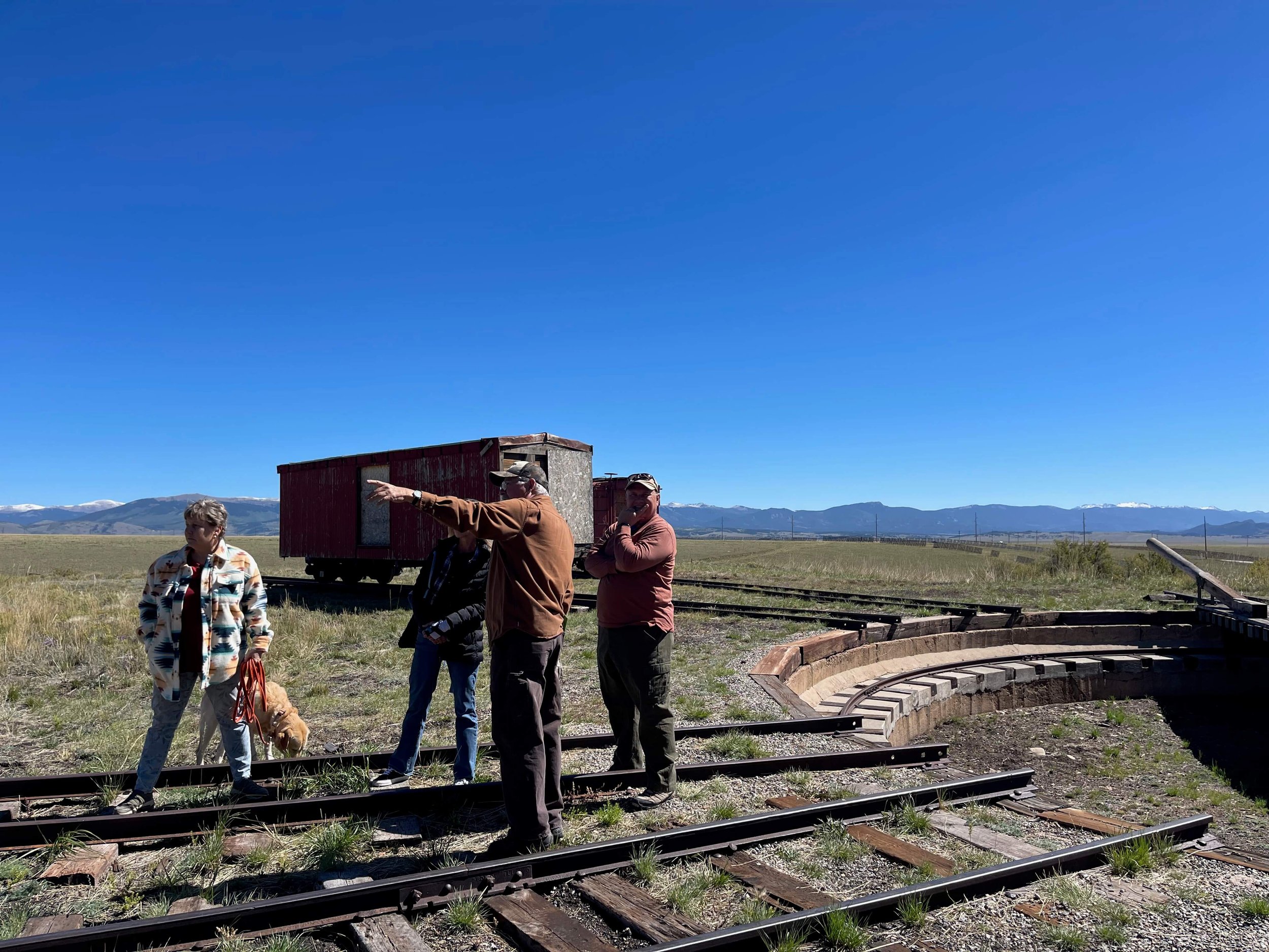  Volunteer Joey was a gracious host for the visitors to the Como Roundhouse.  