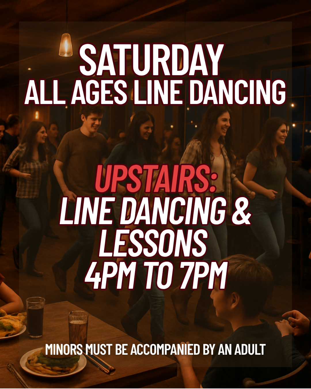 All Ages Line Dancing at 4pm to 7pm