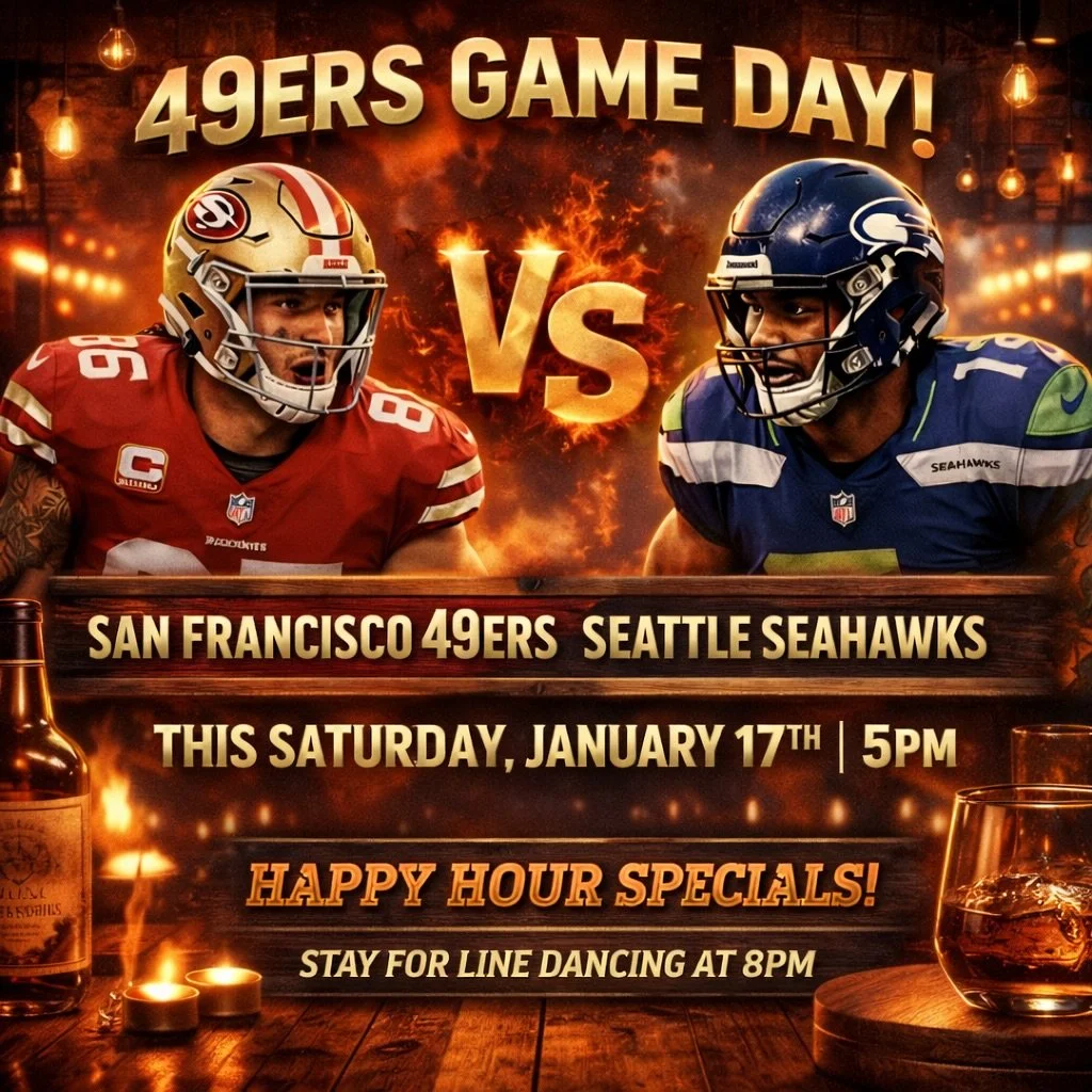 We are showing the NINERS game this weekend!! 🏈

Come join us for happy hour ($7 for some of your favorite bites!) . Enjoy wings, beers, cocktails, nachos and more. All for the price of $7. 

The best happy hour deals in Walnut Creek. 🍻

#gamedayha