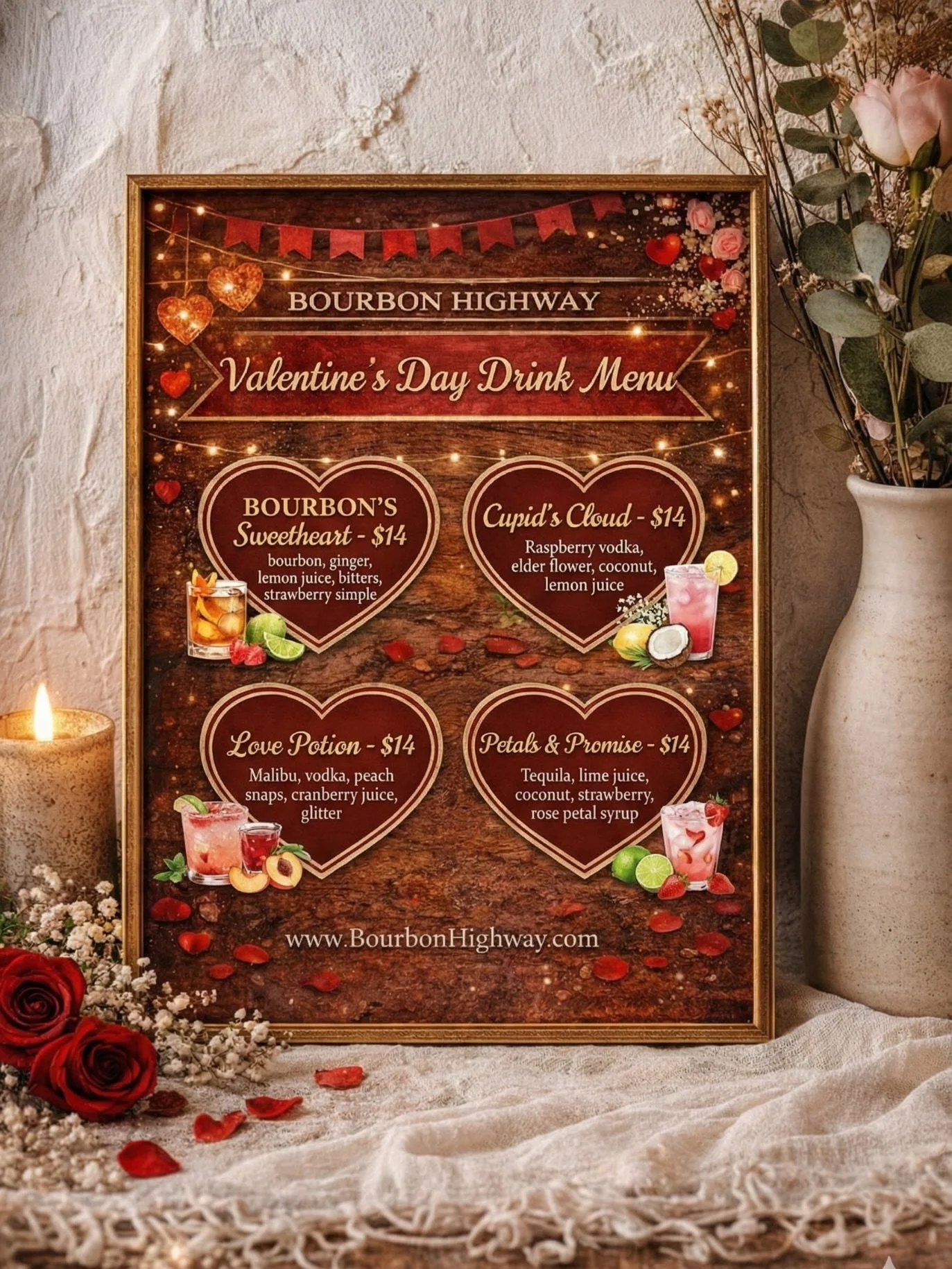 Valentines Day Cocktails Coming Soon 💗💘

From February 10th to February 15th we will be offering cocktails specials 🍹

Come in to celebrate love and order one of our special cocktails! We will also have a stoplight party, as well as a couples swin