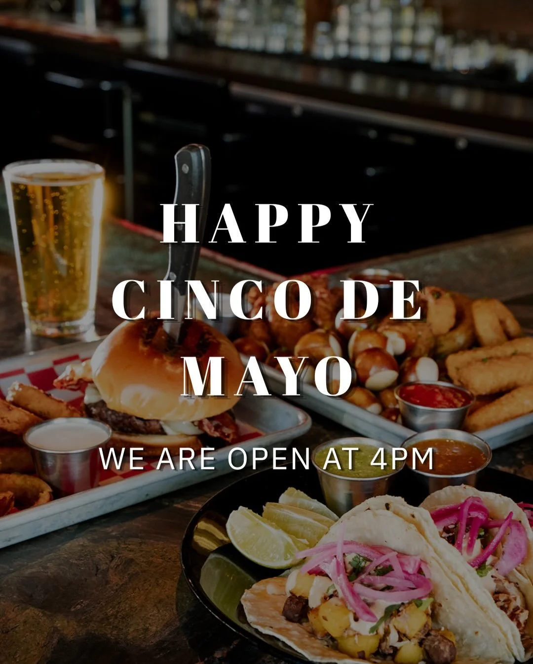 Happy Cinco De Mayo! We are open today at 4PM. Come celebrate with $4 tacos, $5 beers and $8 margaritas 

See you here!

#bourbonhighway #walnutcreek #cincodemayo