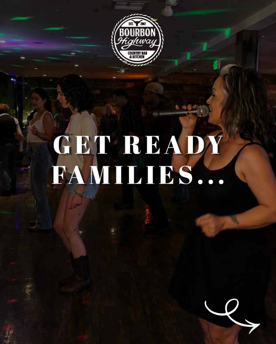 Our weekly entertainment just got even better 🤠
Family Nights are officially here

- Saturdays at 4PM (starting May 23rd)
- All ages line dancing (minors must be accompanied by an adult) - $10 cover ($5 back toward dinner)

💃 With CC Amato and Crew