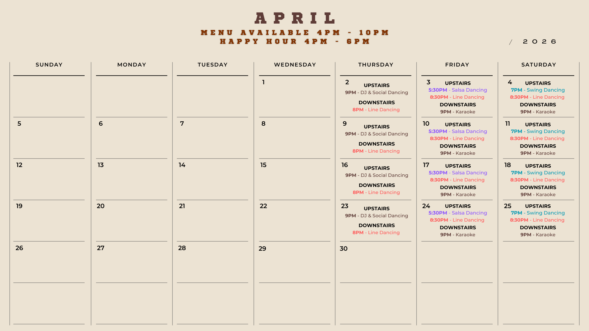 April Calendar