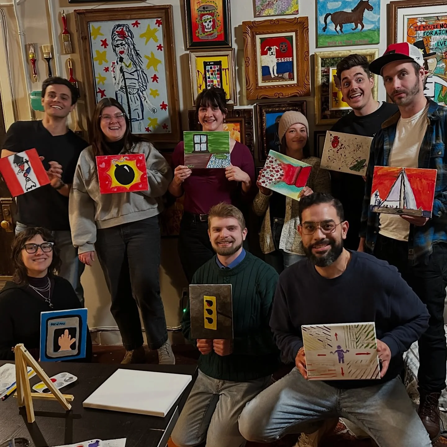 Da cuties from last night&rsquo;s meet &amp; make. We painted &ldquo;a red flag&rdquo; and my my were there some hilarious interpretations. Shoutout to these brave &amp; beautiful souls!