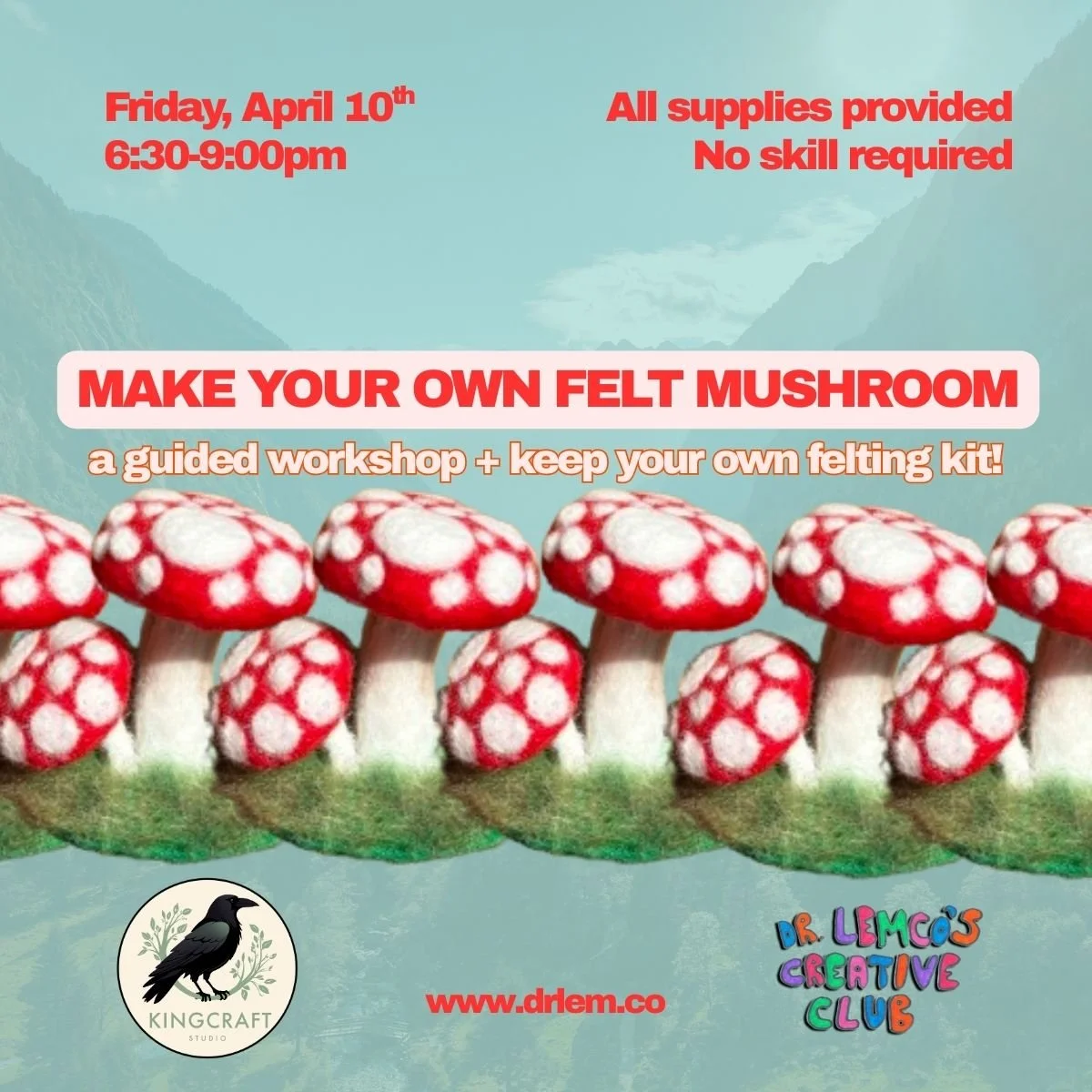 Make Your Own Felt Mushroom  || A Guided Felting Workshop + Take-Home Kit