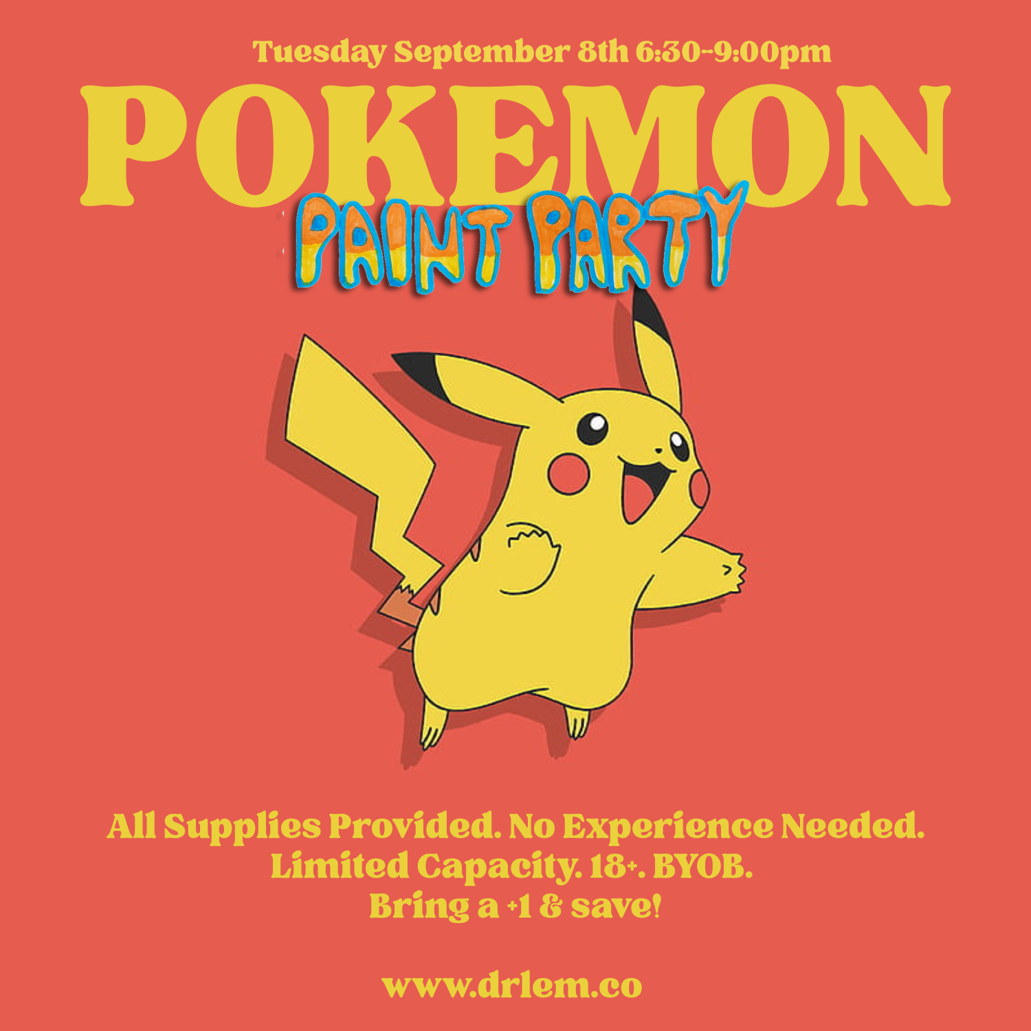 Pokemon Paint Party | All Supplies Provided | No Experience Needed | Fun Art Studio 