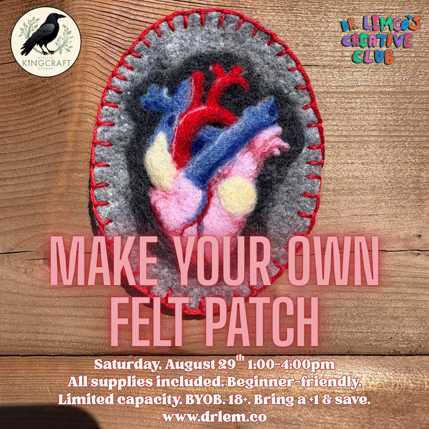 Make Your Own Felt Patch | Beginner-Friendly Workshop | All Supplies Included + Take-Home Kit