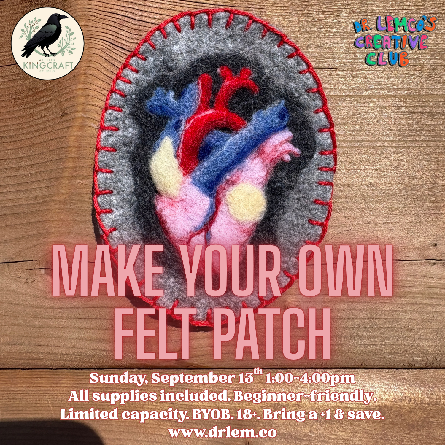 Make Your Own Felt Patch | Beginner-Friendly Workshop | All Supplies Included + Take-Home Kit