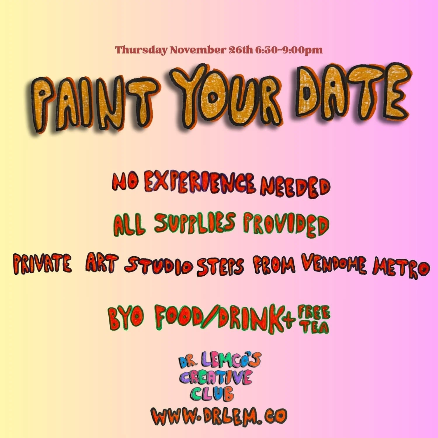 Paint Your Date | Date Night at a cozy private art studio in Montreal