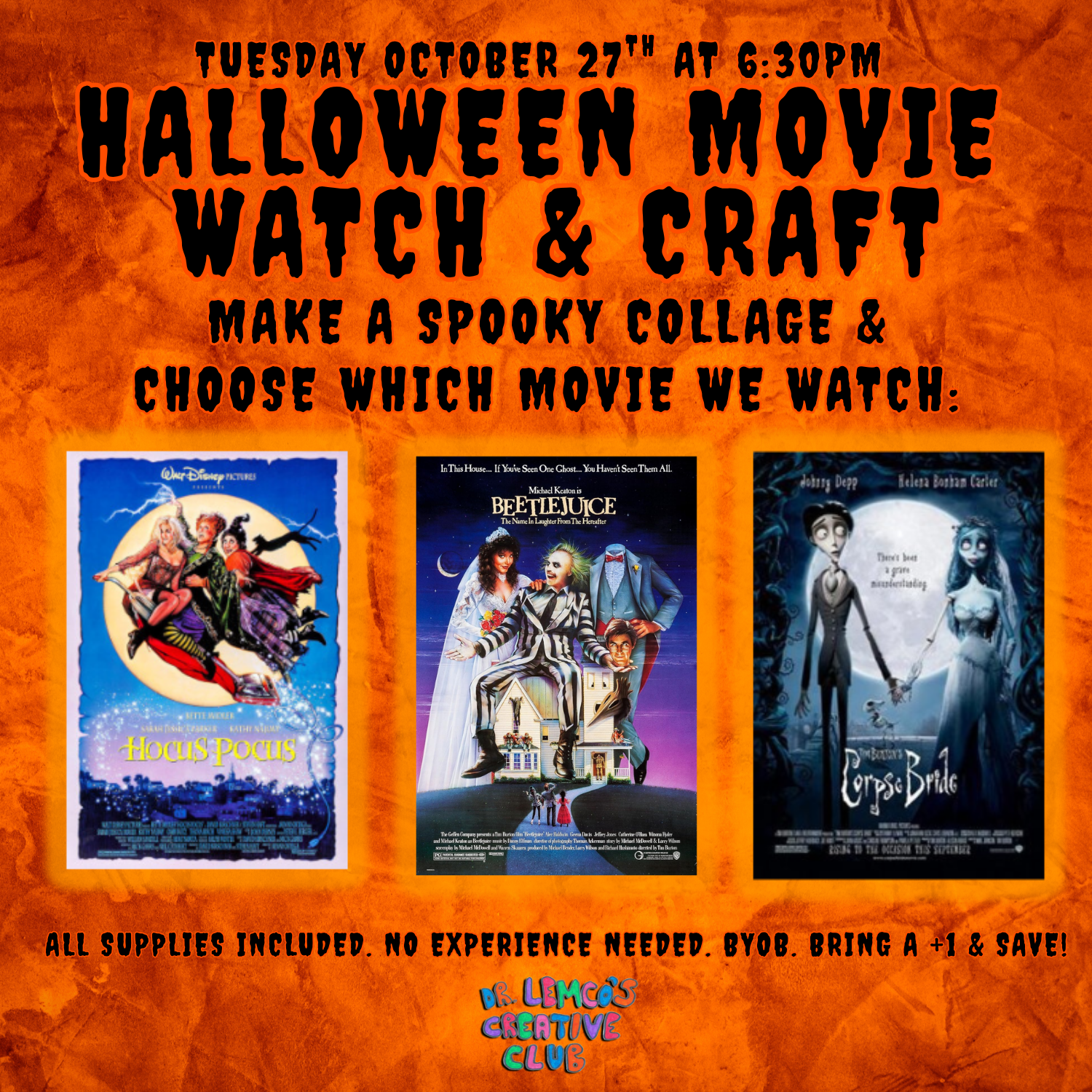 Halloween Movie Watch &amp; Craft
