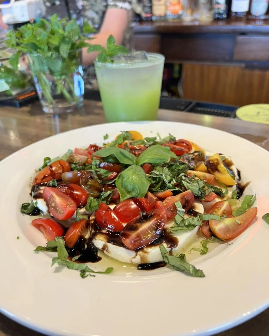 Got a few seasonal items we are testing out this
weekend. Caprese, watermelon salad,
tabbouleh and a toasted hummus w/ gazpacho.
Closed Sunday this week so we can take an
extended holiday break. Cheers!