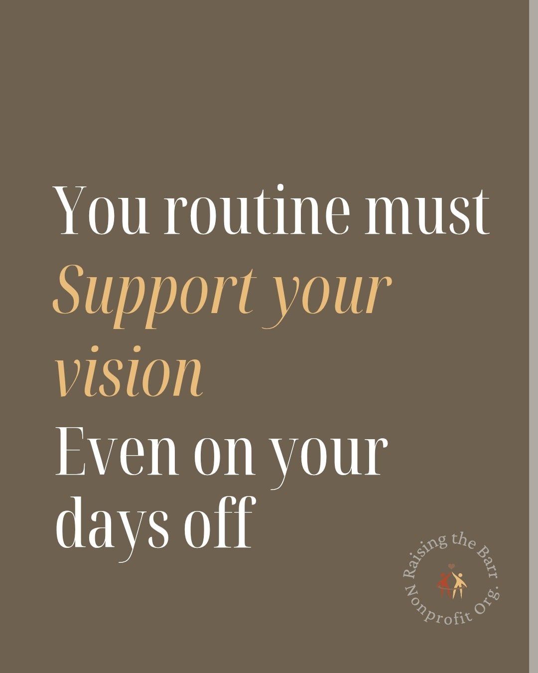 Your business can't grow past your habits.

Discipline will take you places motivation can&rsquo;t. The most successful entrepreneurs have routines that support their vision. Even on the off days.

 #supportsmallbusiness #entrepreneur #nonprofit #sma