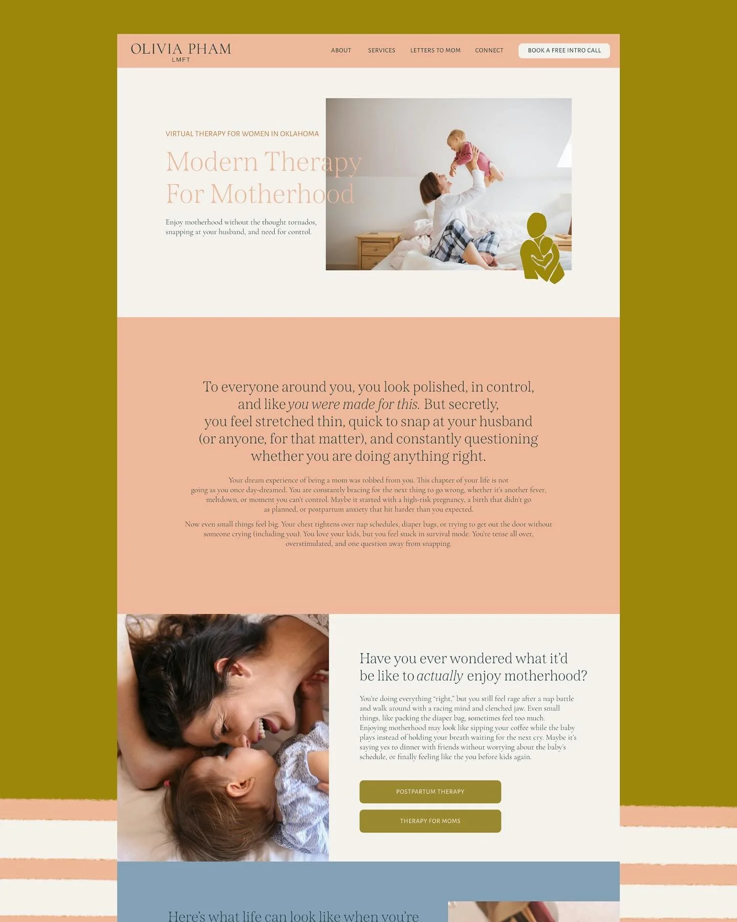 Think a warm, inviting, cozy couch sprinkled with intention, fun and excitement when sipping on your coffee (or bevy of choice) as you&rsquo;re connecting with @oliviaphamlmft over Zoom for your therapy sesh. ☕️🤍

Sounds nice, right?! 

Olivia wante