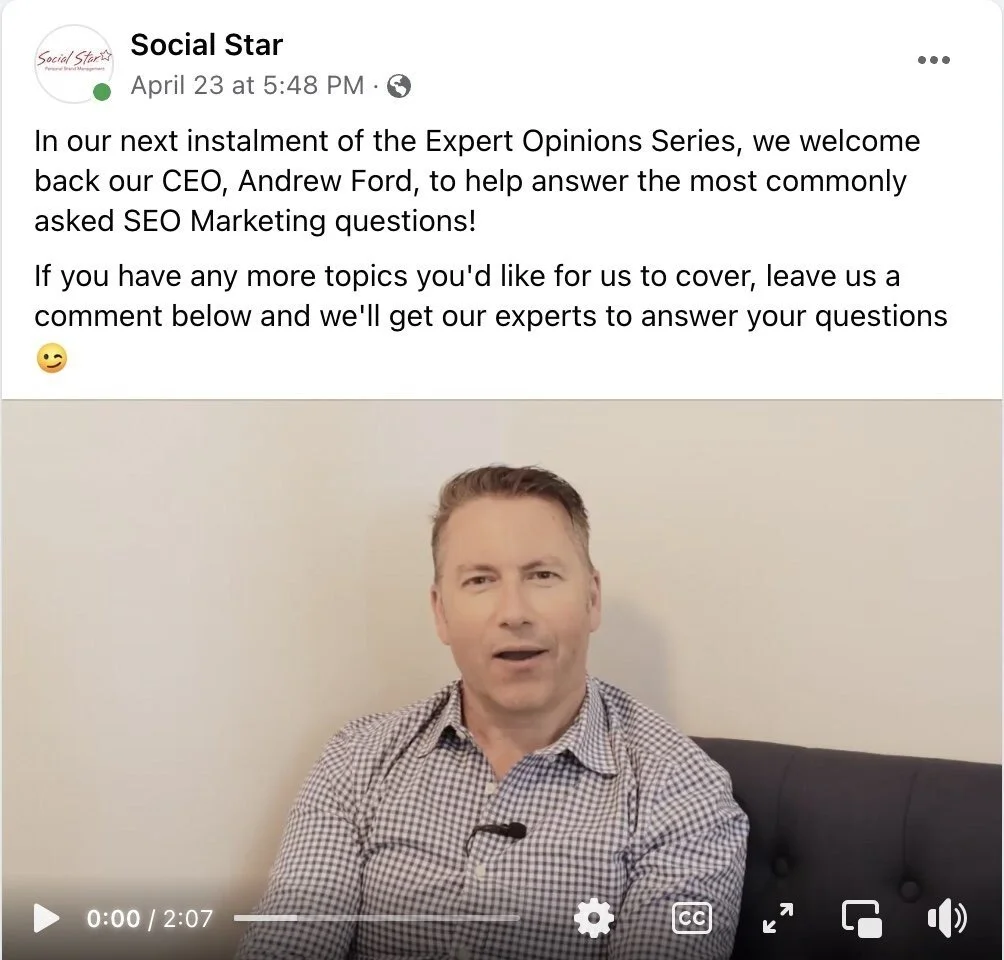 Social Star Facebook Post