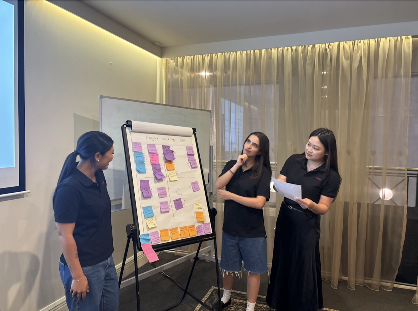 Social Star - Julia, Cassandra and Pearly preparing for a presentation