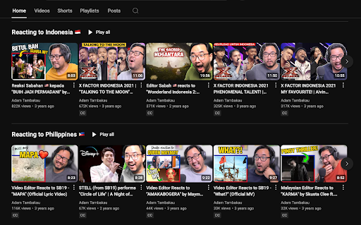 Social Star - Adam's Youtube channel