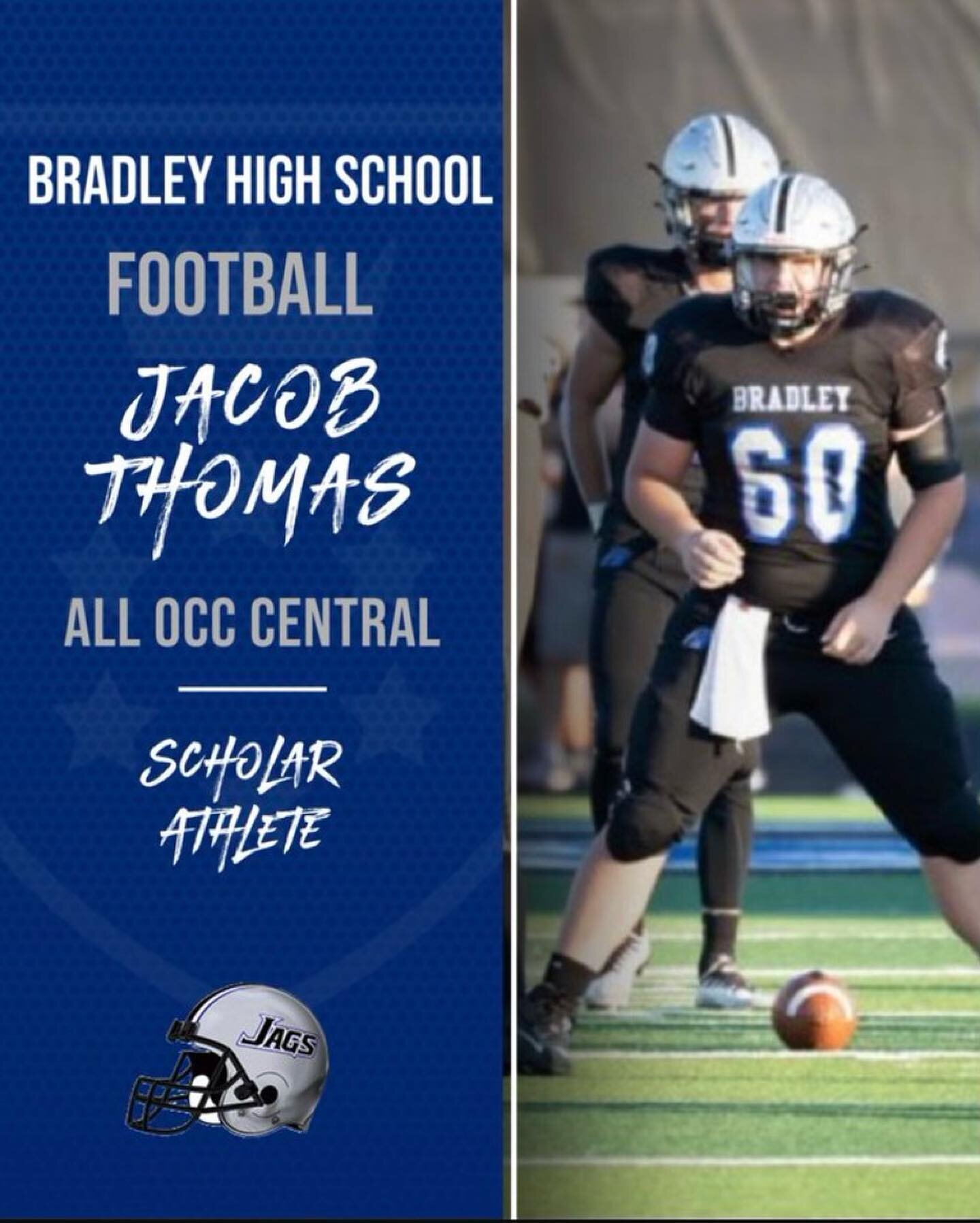 Hyped to give another OCC award shout out to Jacob Thomas. Big JT was awarded All-OCC Scholar Athlete!! 

Huge congrats to this kid and the role he played for the Hilliard Bradley Jaguars this season in the TRENCHES🏈💪

#ZeiglerStrength #GenerationZ