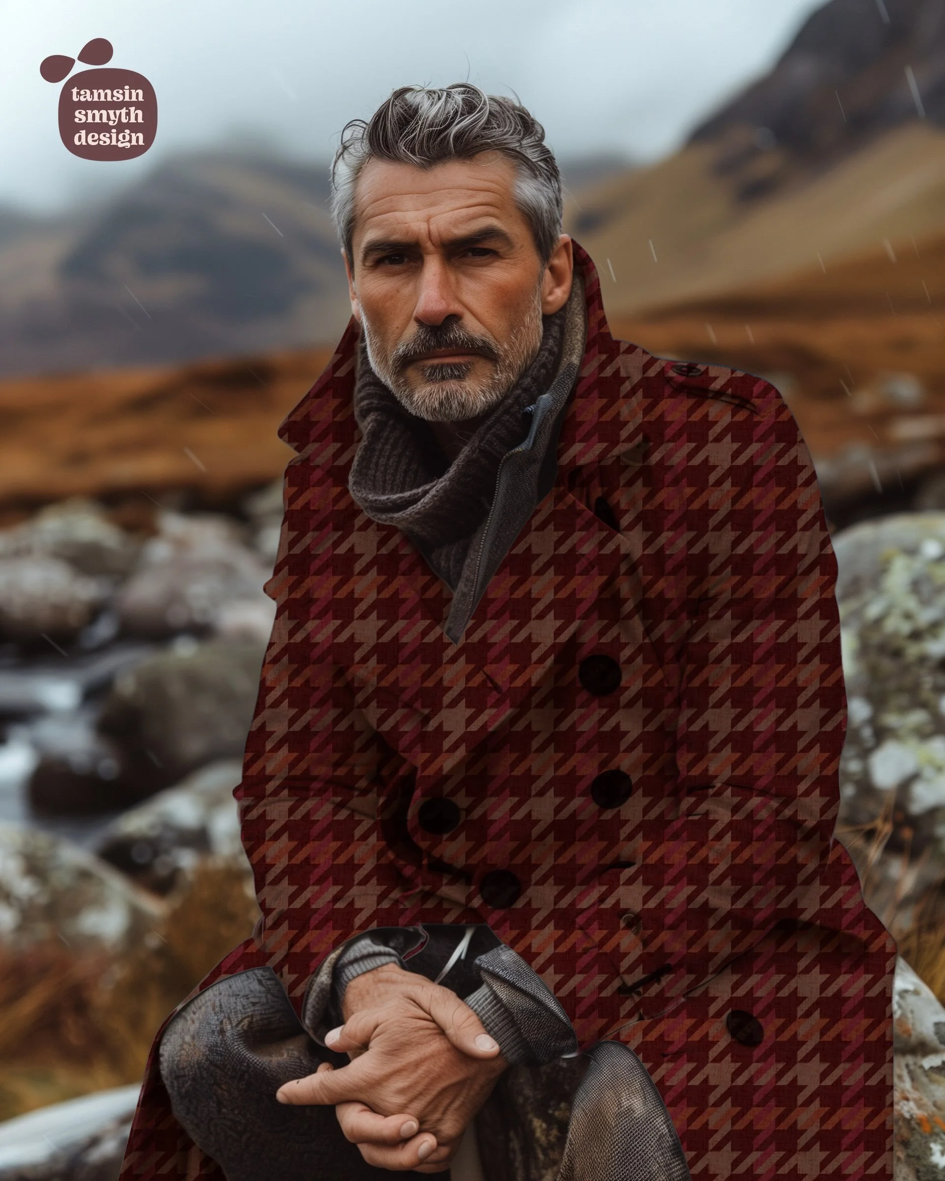 Ok so I did make 28 new patterns trying to find the sweet spot for the @spoonflower &lsquo;Elevated Classics&rsquo; design challenge. So simple yet SO challenging. The colour Oxblood caught my fancy. So here is Great Scot wearing &lsquo;Modern Classi