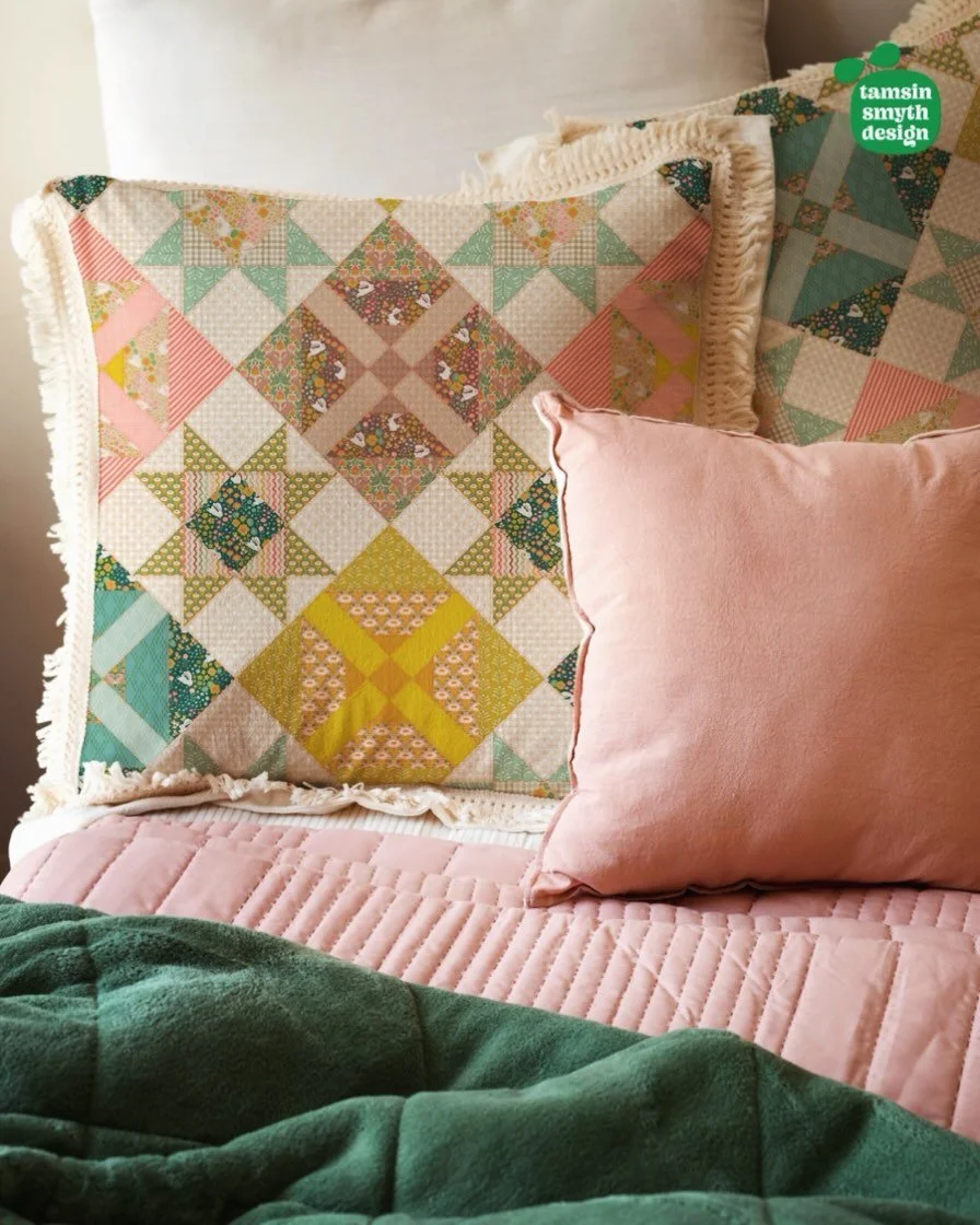 Burrowcore, cottagecore, patchwork revival bunnycore. A new fabric and wallpaper joining the Cottagecore Whimsy collection, and my entry into this week&rsquo;s Spoonflower design challenge. #cottagecoreaesthetic #burrowcore #nostalgia #cottagecoresty
