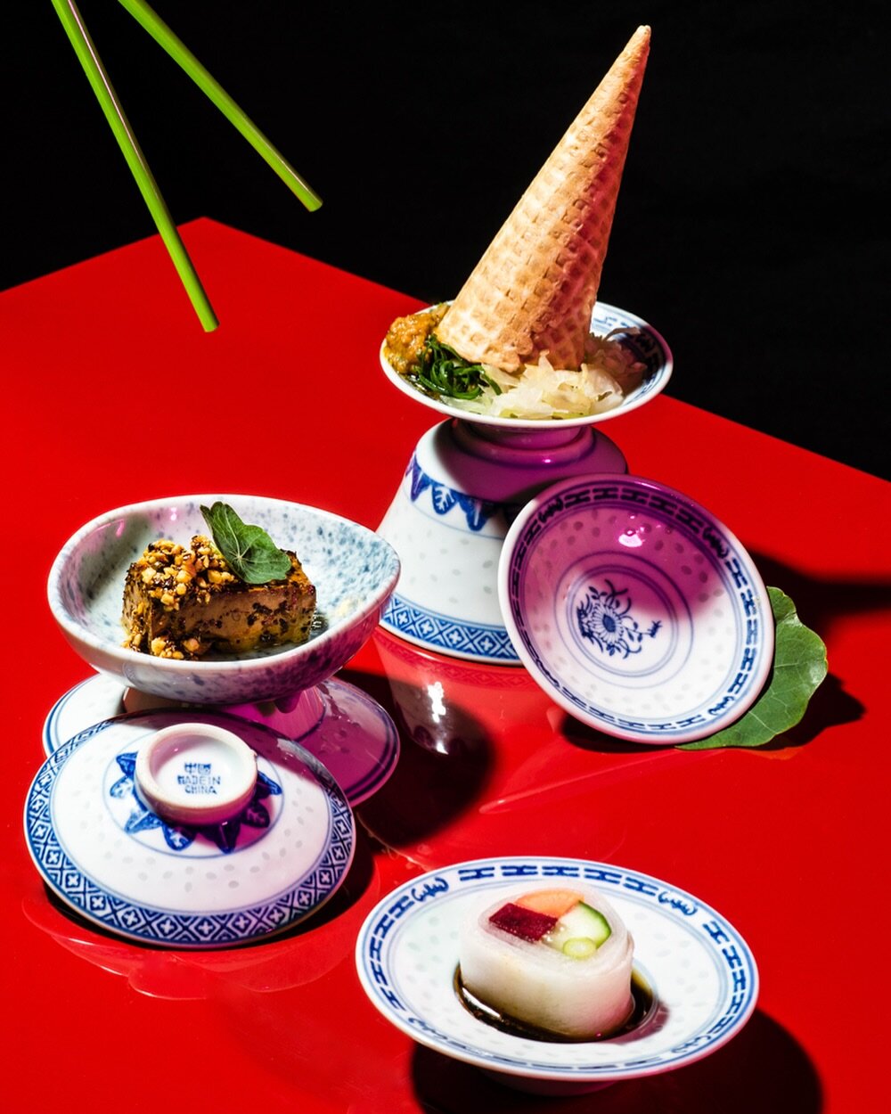 Sunday unlimited YumCha lunch is not just plant based, it is Shu&rsquo;s spin on your favourite dining tradition. Pictured Sichuan pickles vegetable cones, tea smoked Mapo tofu and daikon  sushi rolls. Reserve for this Sunday (Chinese New Year&rsquo;