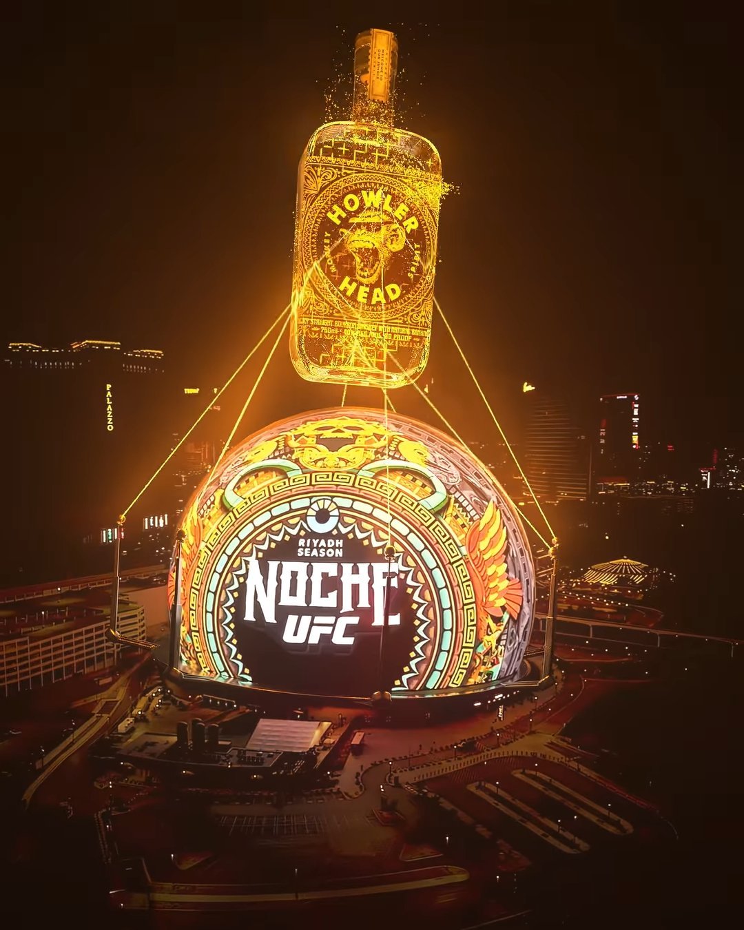 Howler Head x UFC Sphere Takeover with Laser Projections