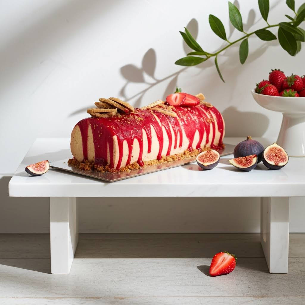 Strawberry Fig Sesame Cheesecake