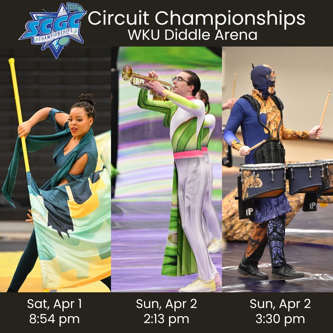 All three winter groups have had an amazing season so far and they are all headed to the @scgcindoor Circuit Championships at WKU this upcoming weekend! 

WKU Diddle Arena
320 University Boulevard
Bowling Green, KY 42101

Admission Cost
$22.00, Stude