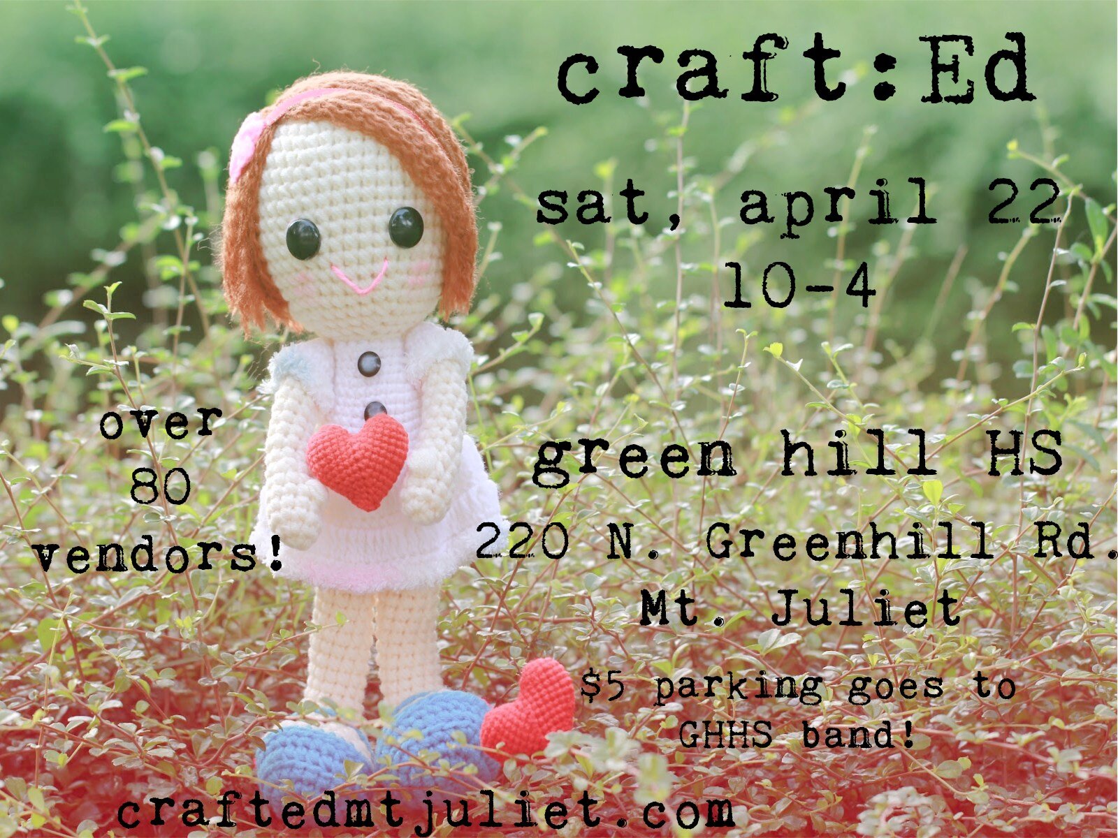 craft:Ed is back&hellip;and dare we say, this edition will blow you away! Just in time for Mother&rsquo;s Day. Join us in supporting the Green Hill High School Band and all of the awesome vendors!

As always, mad love to the sponsors of this event: N