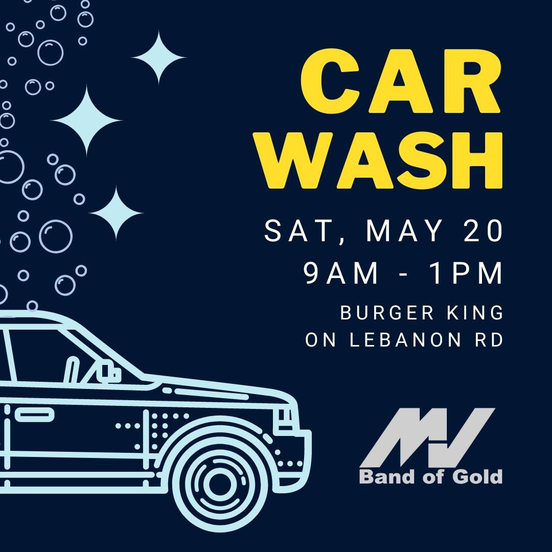 Make plans to join the Mt Juliet Band of Gold for a car wash on May 20 from 9:00am - 1:00pm at the Burger King on Lebanon Rd! We will also have a trailer at the car wash for you to donate yard sale items for our upcoming sale, so bring your gently us