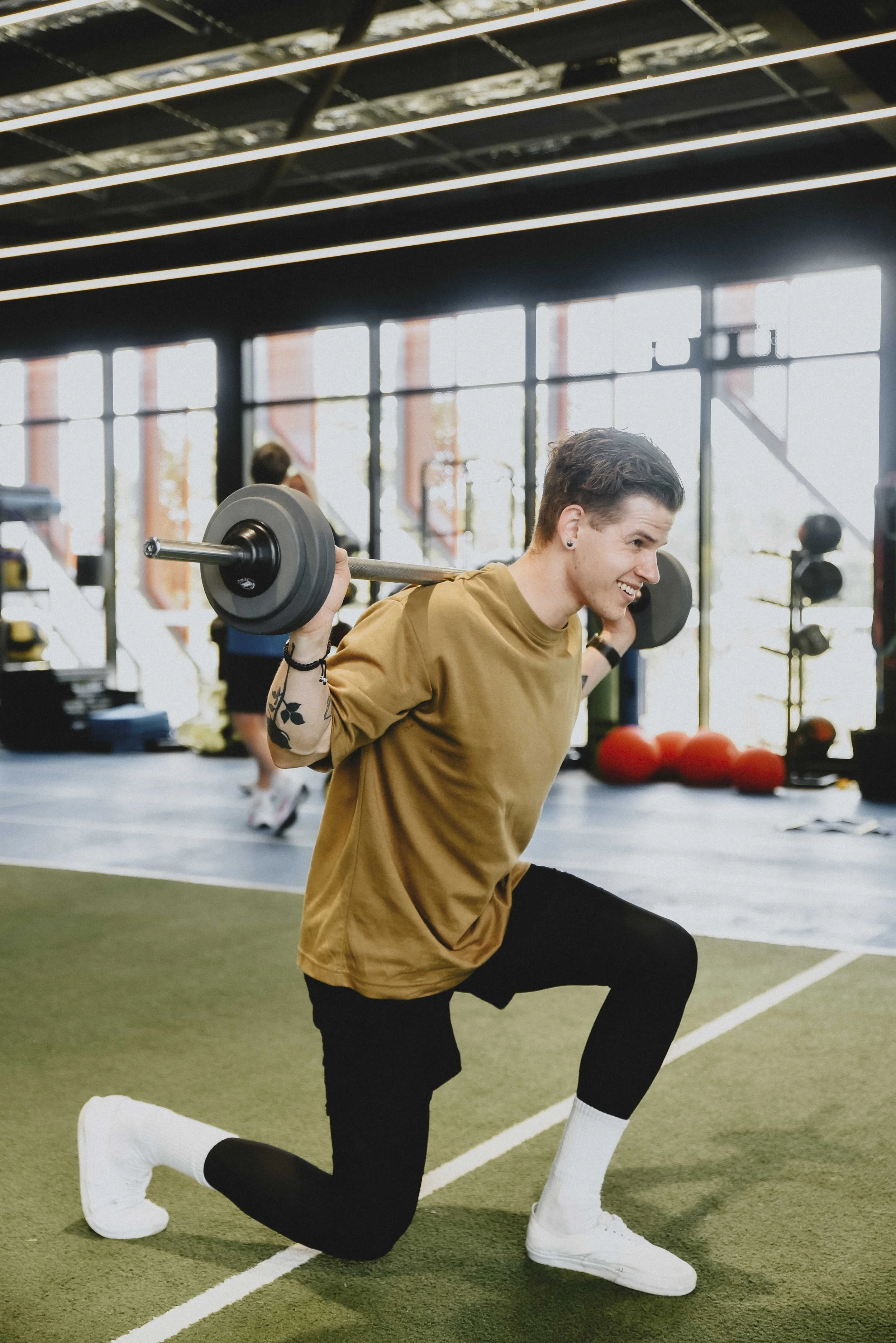 Barbell training in the lifting area