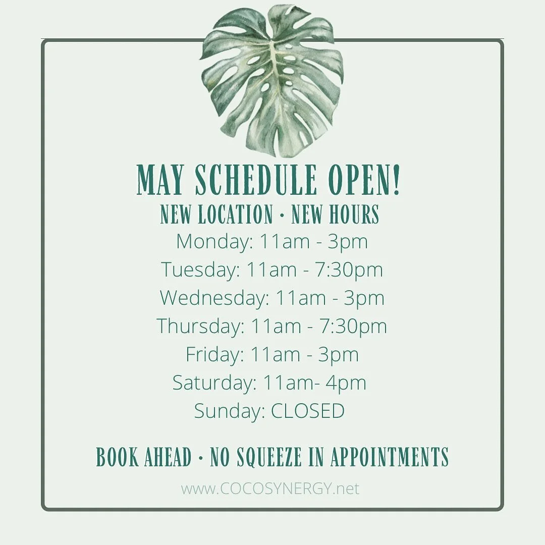 May schedule now open! 🤍