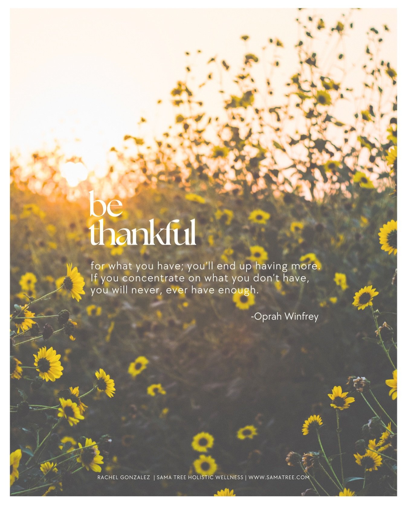 🙏 Be Thankful for what you have; you&rsquo;ll end up having more.  If you concentrate on what you don&rsquo;t have, you will never, ever have enough. &mdash; Oprah Winfrey

#gratitude