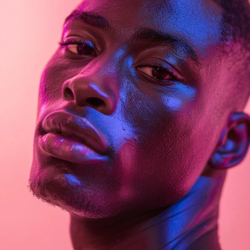 A model with neon light