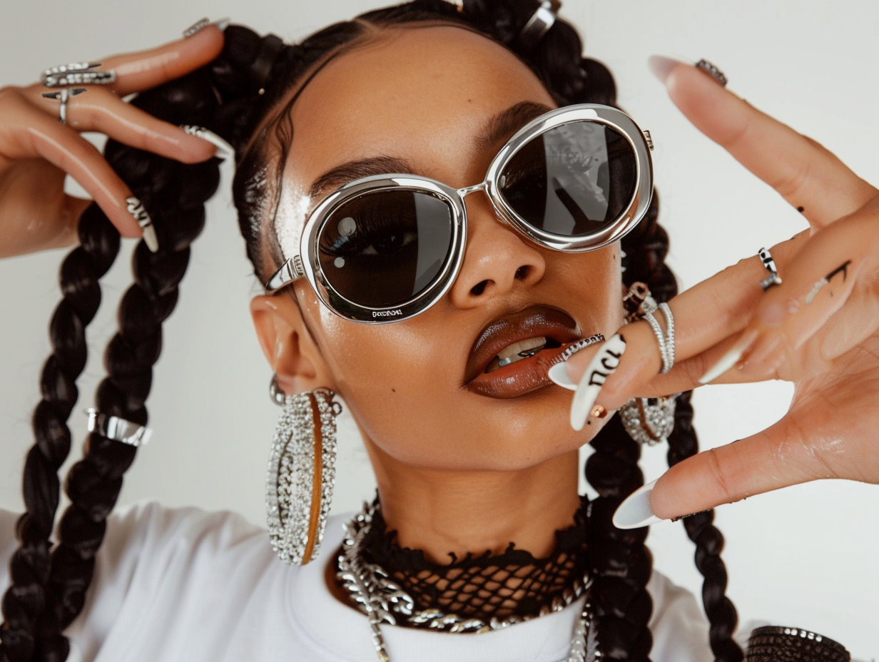 A retro style fashion model