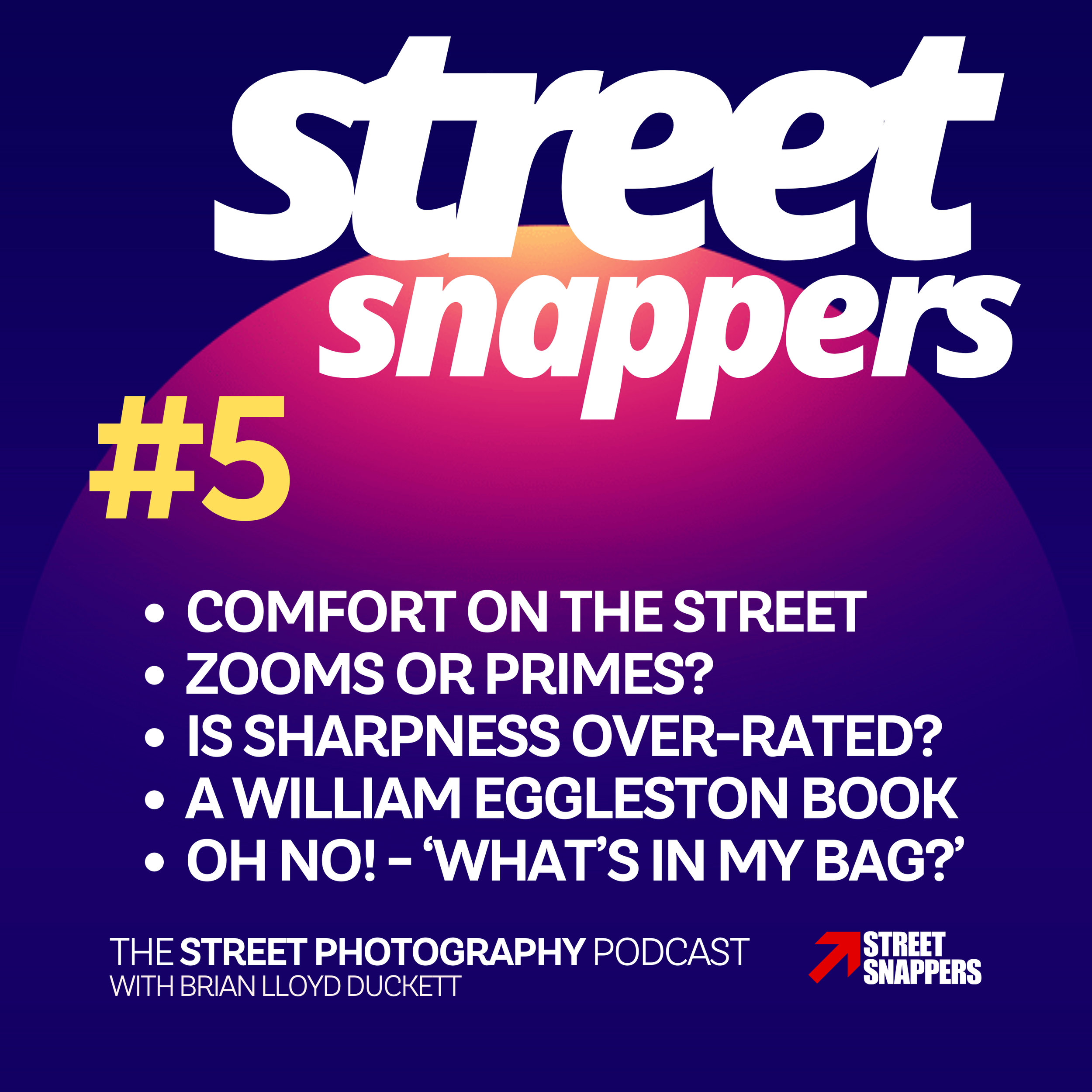 Episode #5 - Being comfortable on the street, zooms vs primes, Fujifilm medium format - and a William Eggleston book