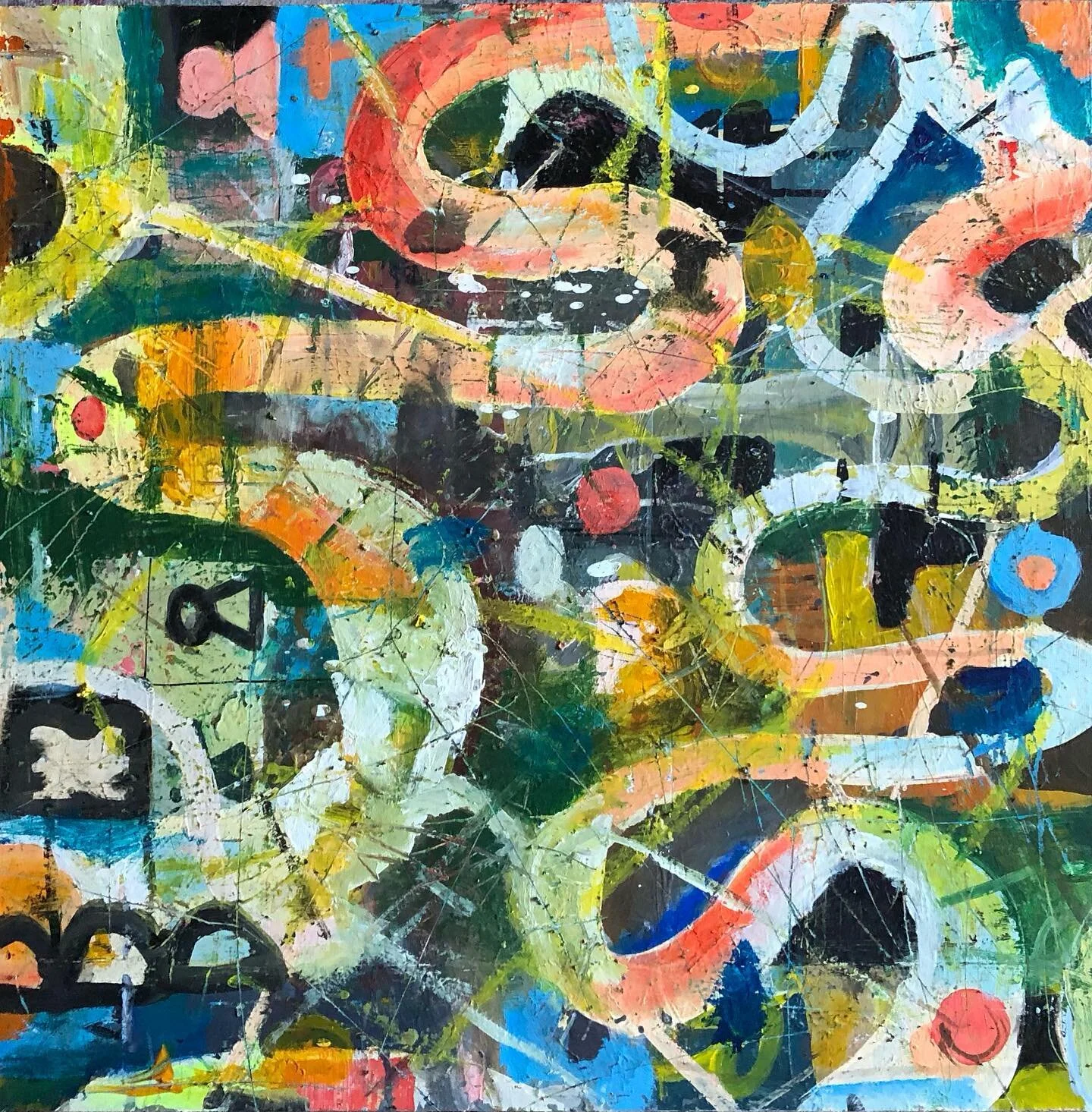 It&rsquo;s a mess! 
Mixed media on sealed board. 
65cm x 65cm
.
.
.
#art #artist #artsy #artgallery #artoftheday #art2life #art2lifeacademy #art2lifecvp #abstractart #artlovers #instaart #instartist #colourtherapy #painting #bluethumb #bluethumbartis