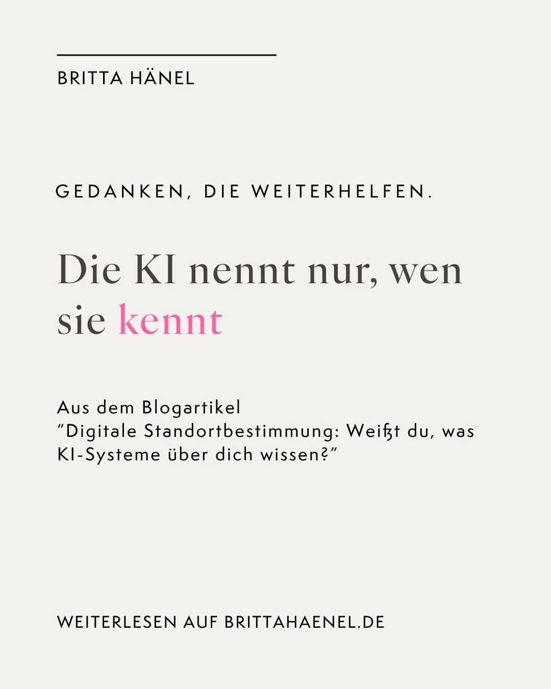 Bei Google steht mein Kunde sehr gut da. Als ich im Sommer ChatGPT und Gemini gefragt habe, nannten beide trotzdem seine Wettbewerber.

Also habe ich nachgefragt: &bdquo;Warum empfiehlst du ihn nicht?&rdquo; Die Antwort war erstaunlich ausf&uuml;hrli