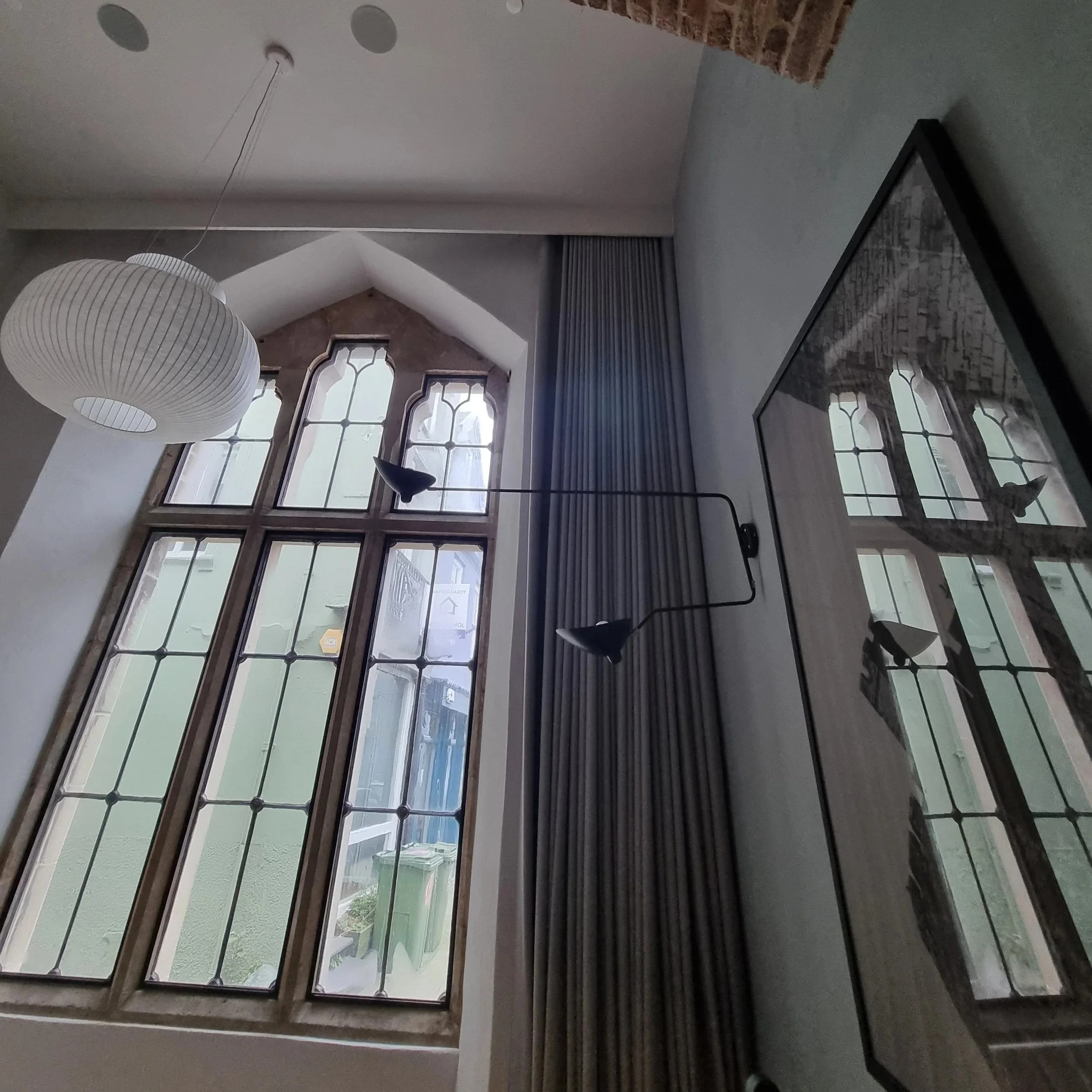 Large window curtain in heritage property north wales caernarfon castle