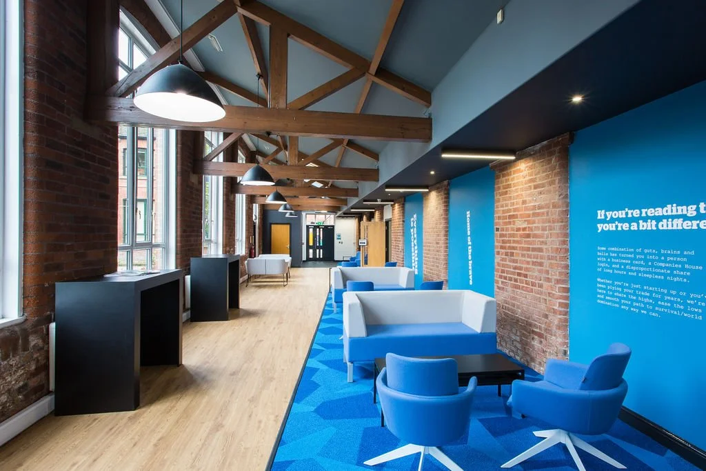 Breakout space in mill office in oldham manchester