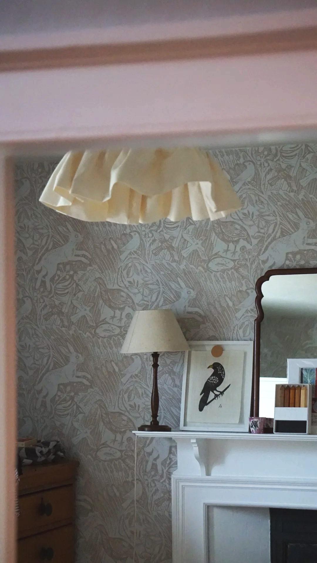 Country house refurbishment on Anglesey, North Wales featuring heritage fireplace, bespoke styling and nature-inspired interiors by Stiwdio Interior Design.