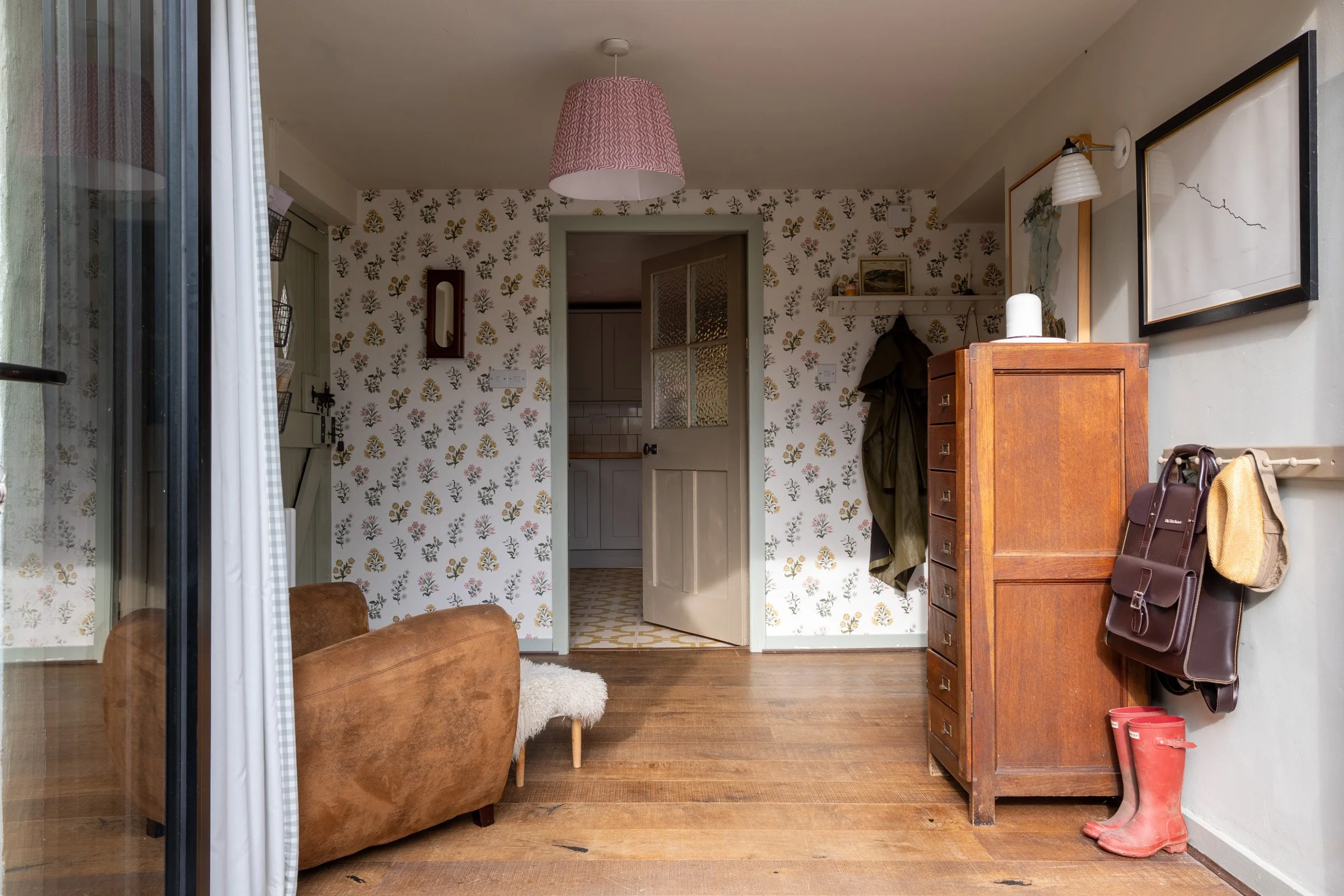 Floral Wallpaper in a Country Hallway: Spring Interior Inspiration from North Wales