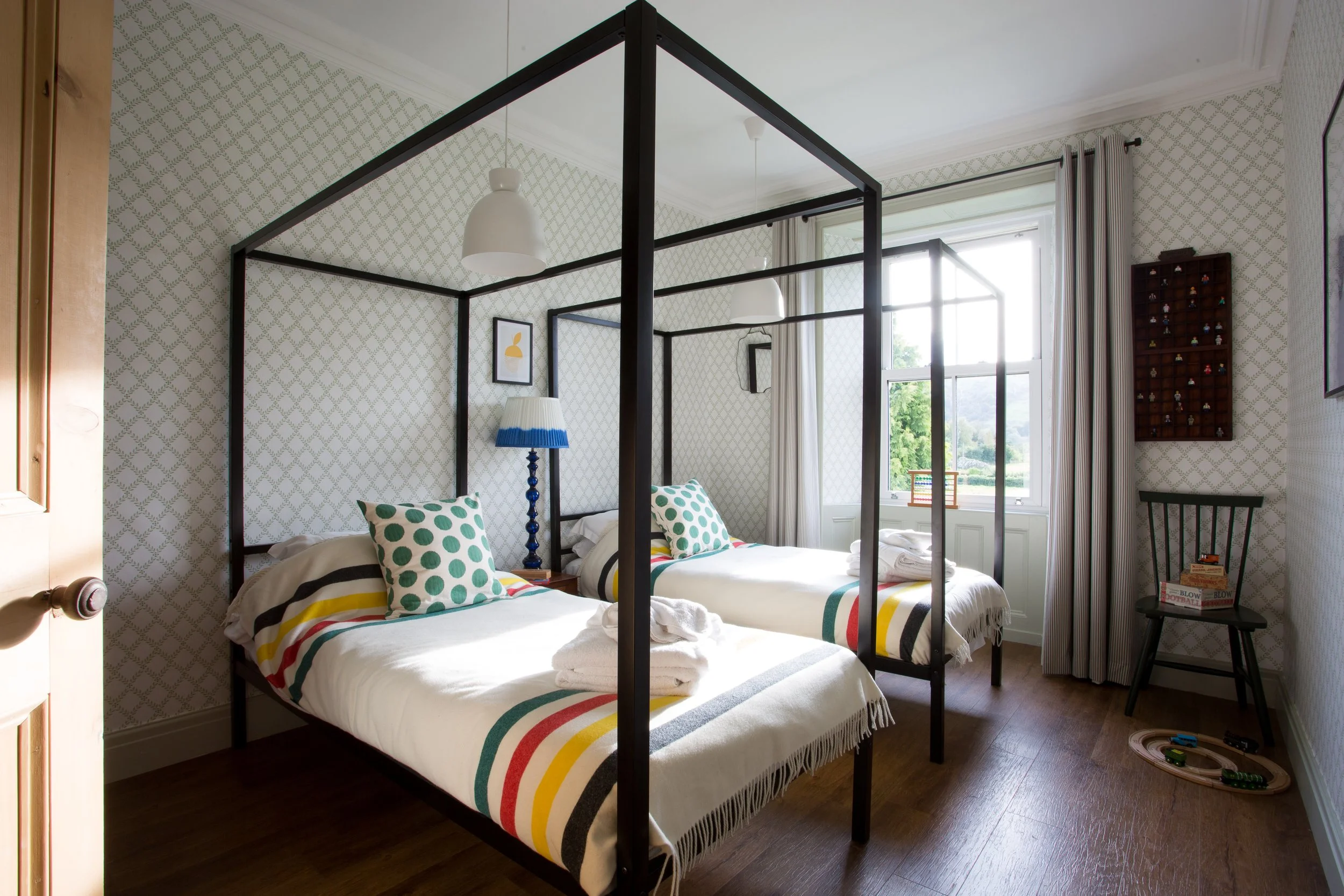 Cumbria cottage refurbishment in the Lake District showcasing twin bedroom design and contemporary country interiors.