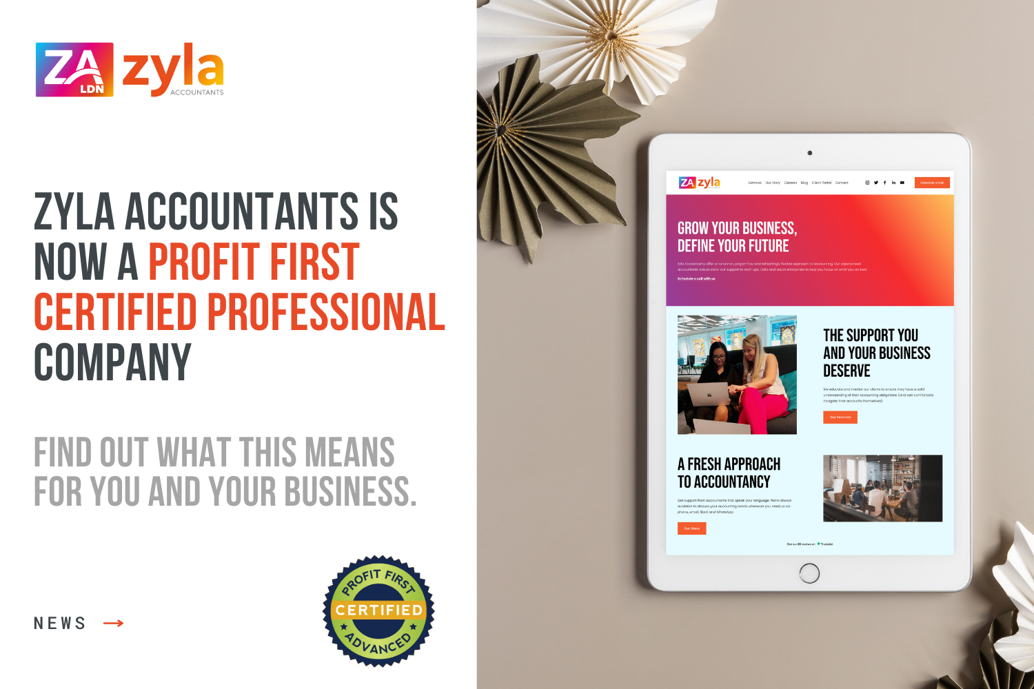 Zyla Accountants is now a certified Profit First Professional company