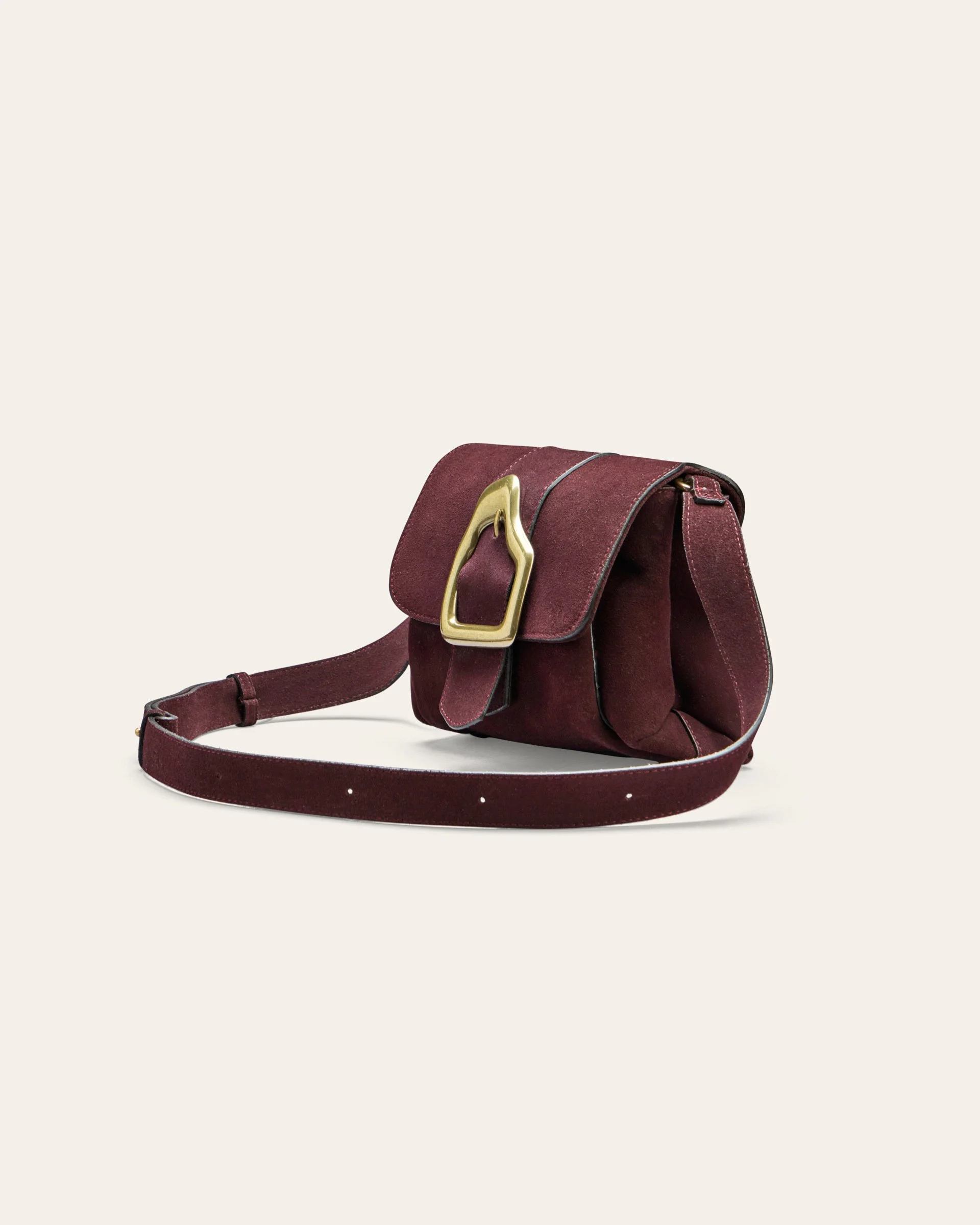 NAMI MINI Crossbody bag Fudge Suede Gold 2.jpg