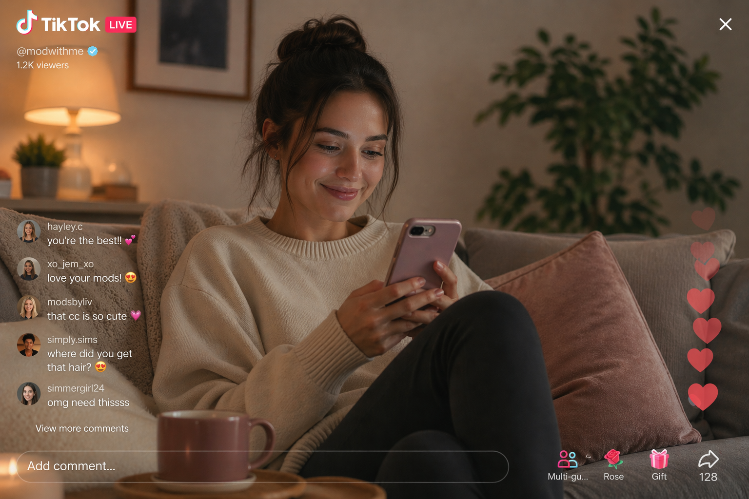 Woman using her phone to access an online spiritual development course focused on mediumship and intuitive development by Magpie Moon